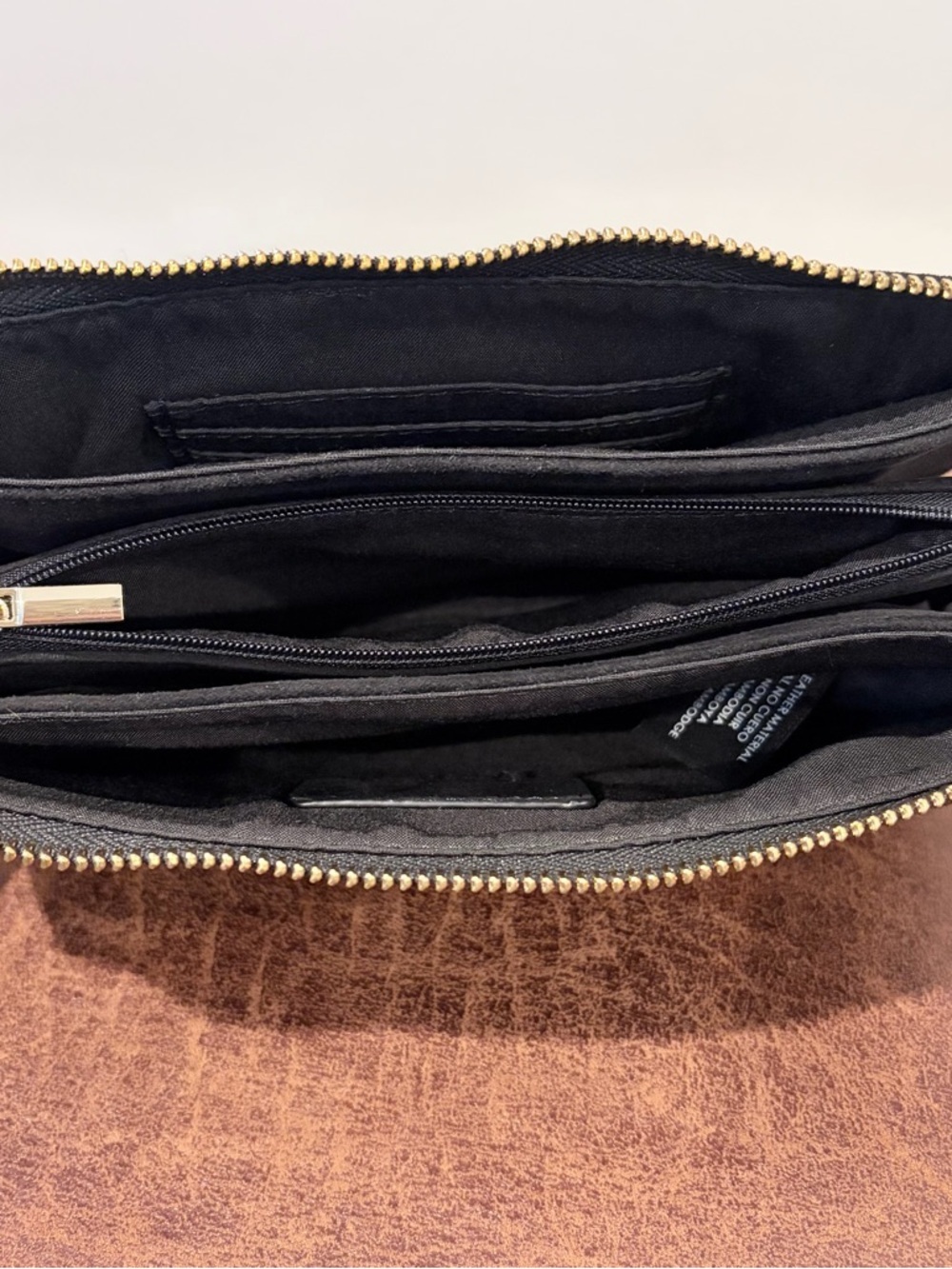 Nanette Lepore Black Faux Suede Wristlet Crossbody Wallet Minimalist Chic Core - Picture 7 of 13
